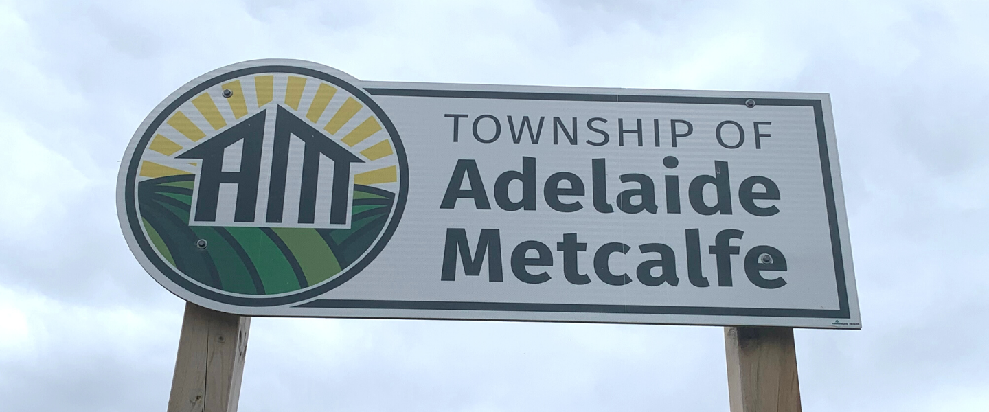 Up-looking view of Adelaide Metcalfe Township Sign