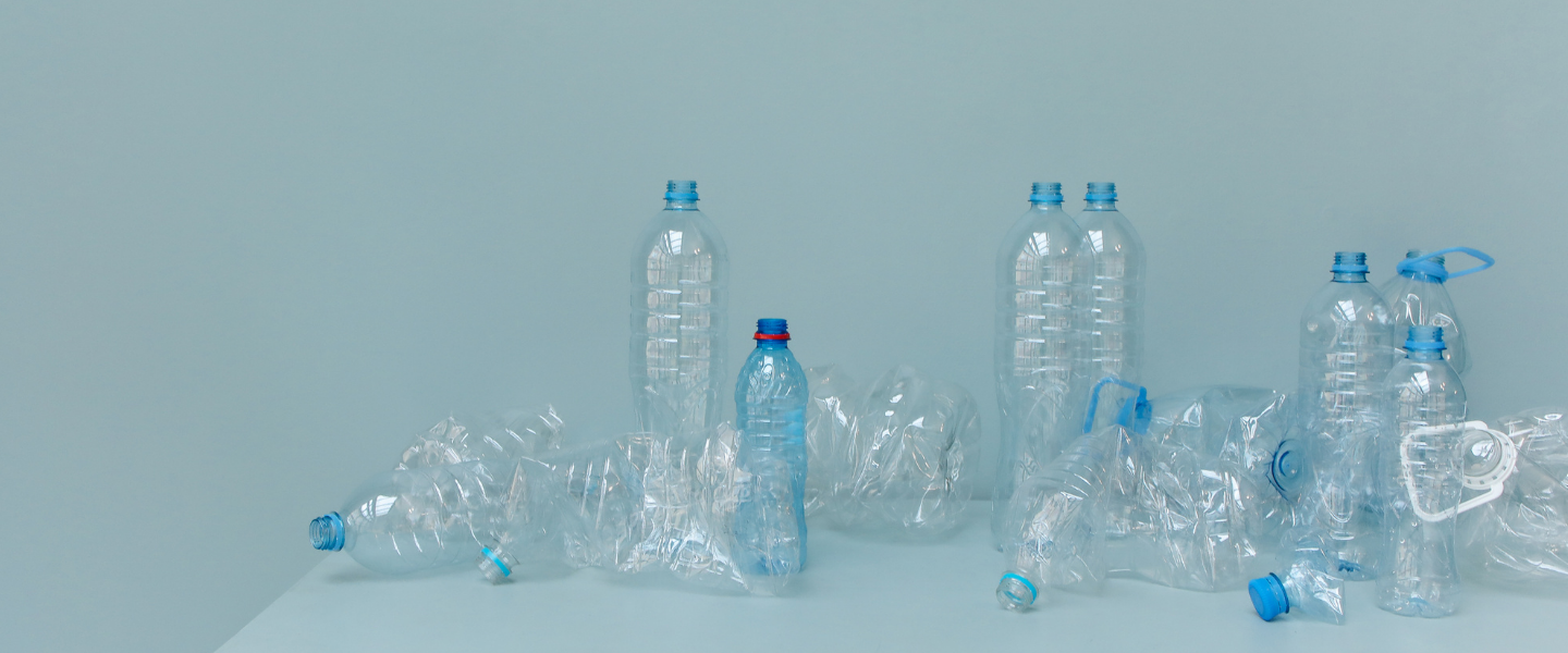 Collection of empty plastic water bottles