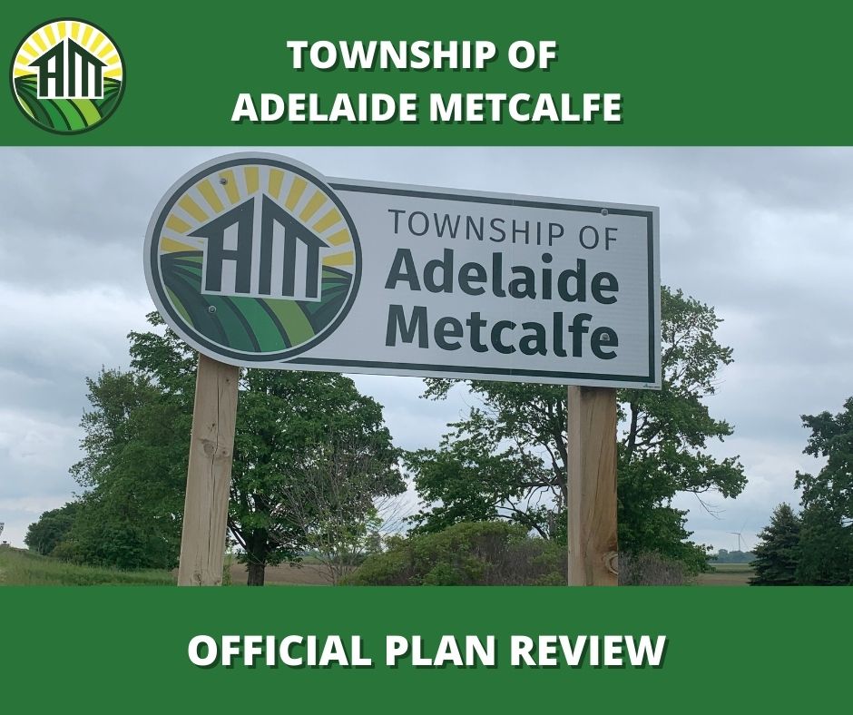 Picture of an Adelaide Metcafe sign and advertises the Official Plan Review