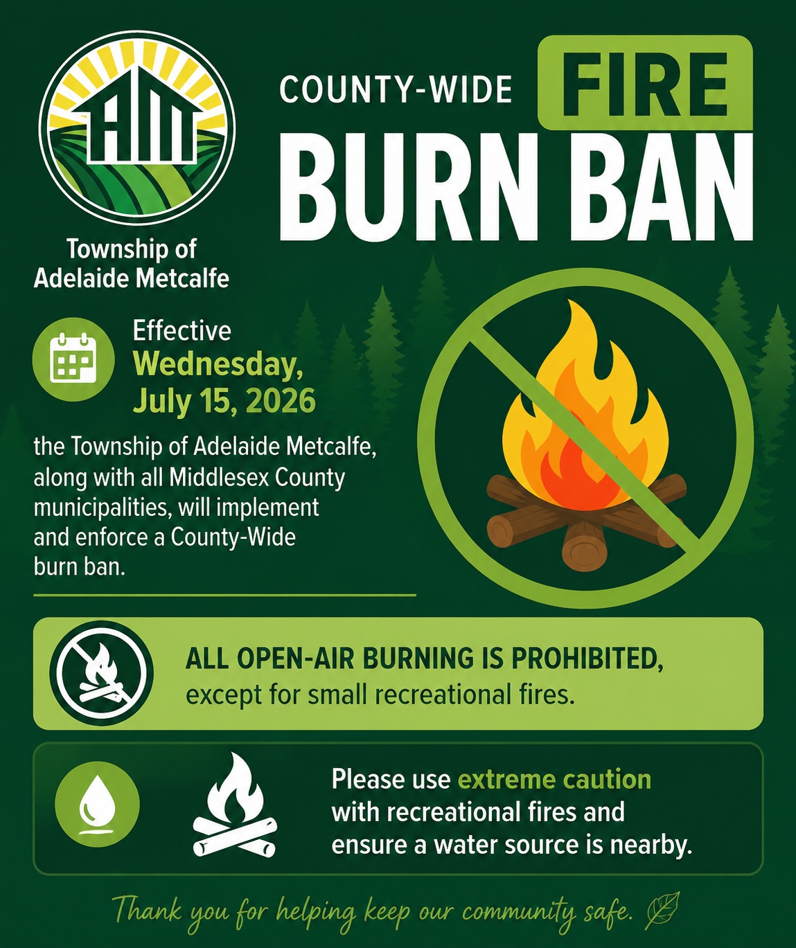 Poster advertising burn ban