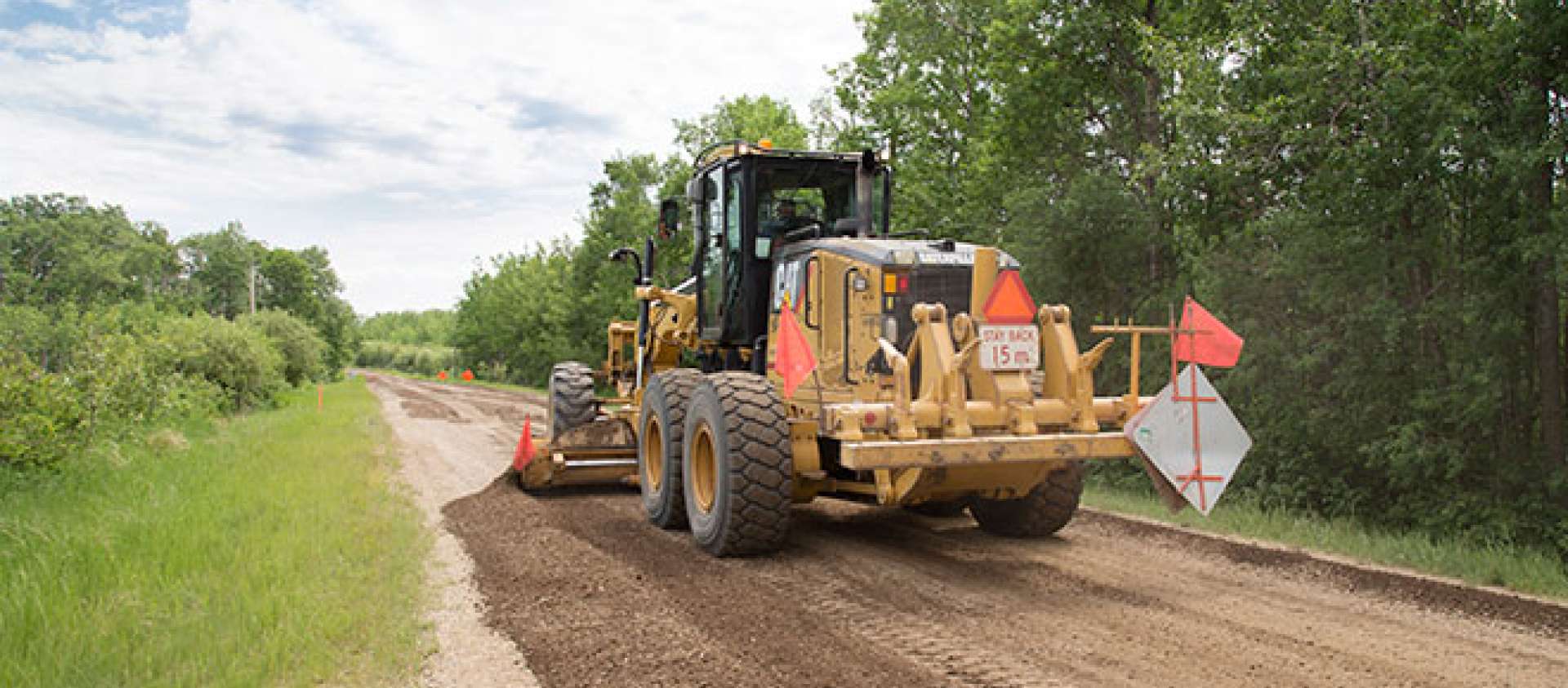 Picture of a vehicle maintaining gravel