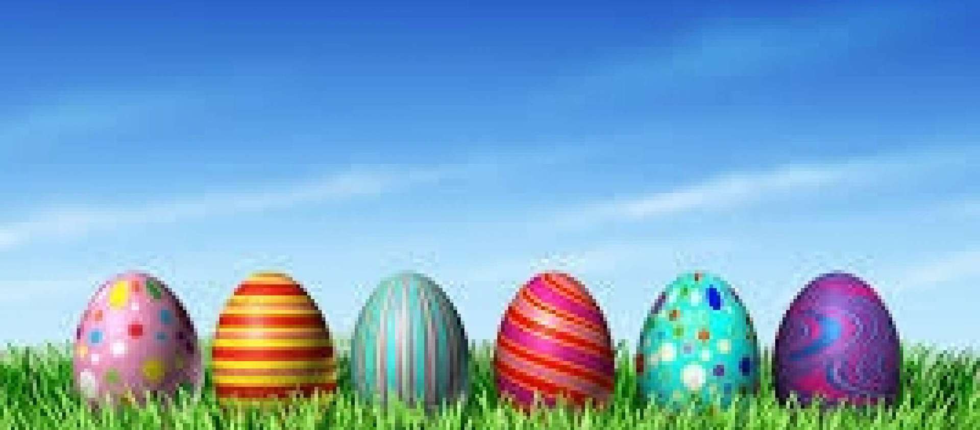 picture of Easter eggs in the grass
