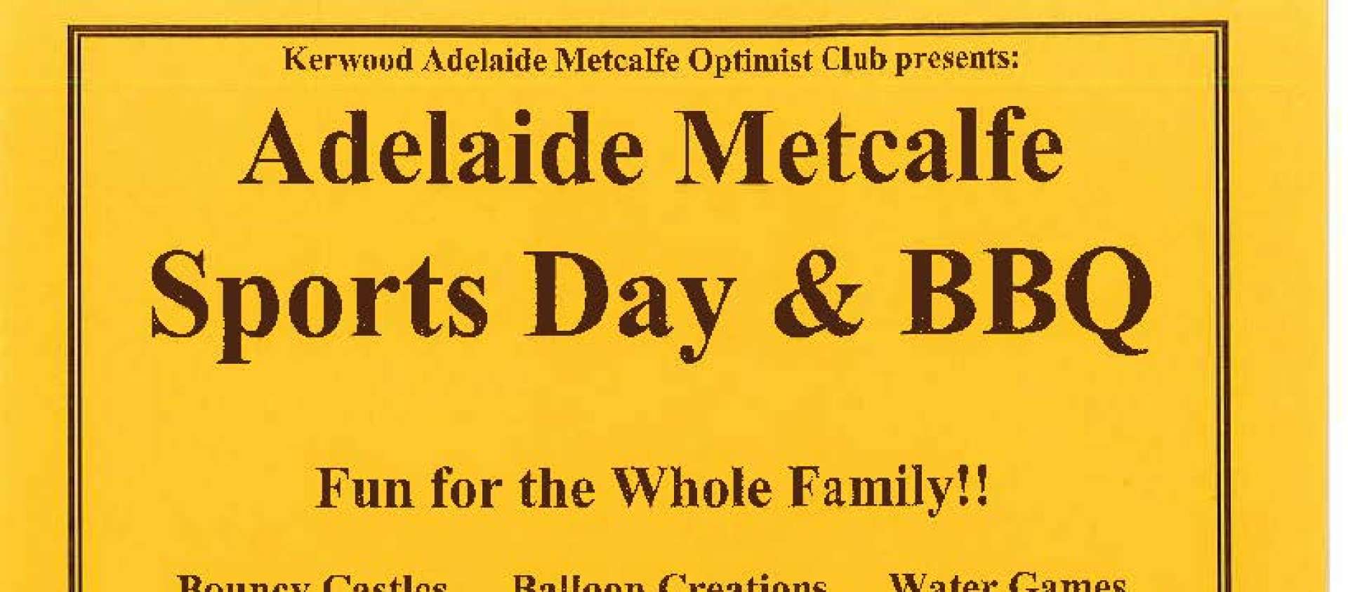 Picture of Flyer advertising Adelaide Metcalfe Sports Day & BBQ