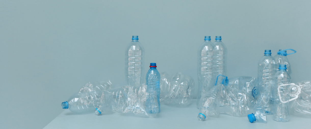 Collection of empty plastic water bottles