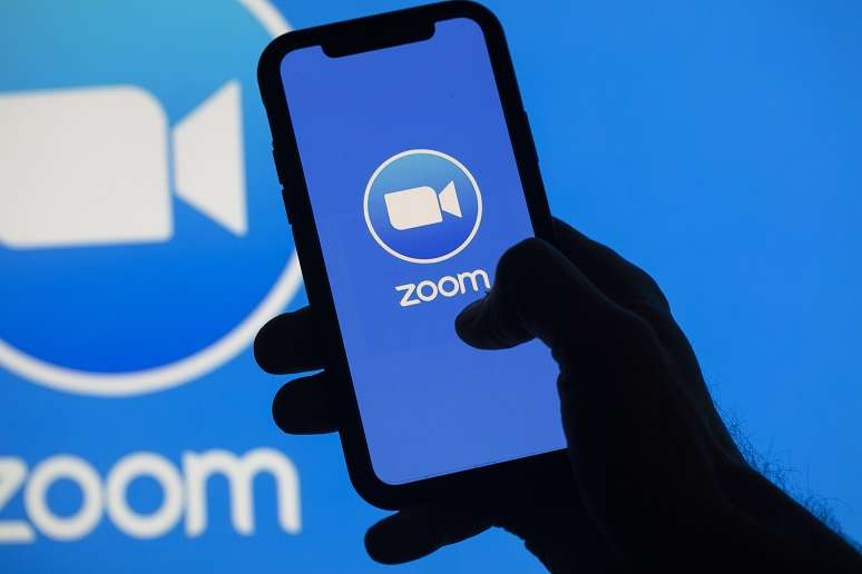 Picture of phone with Zoom Logo
