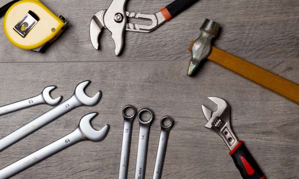 Tools on a worktable