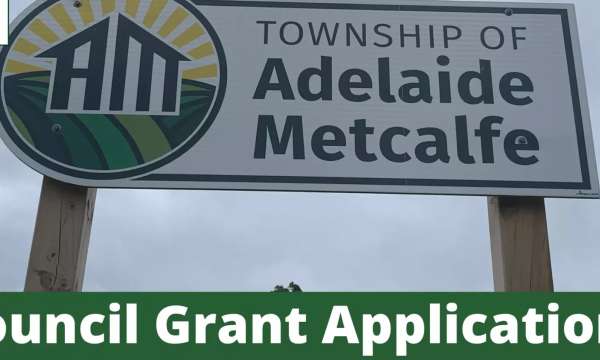 Photo of Township Sign "Council Grant Applications"